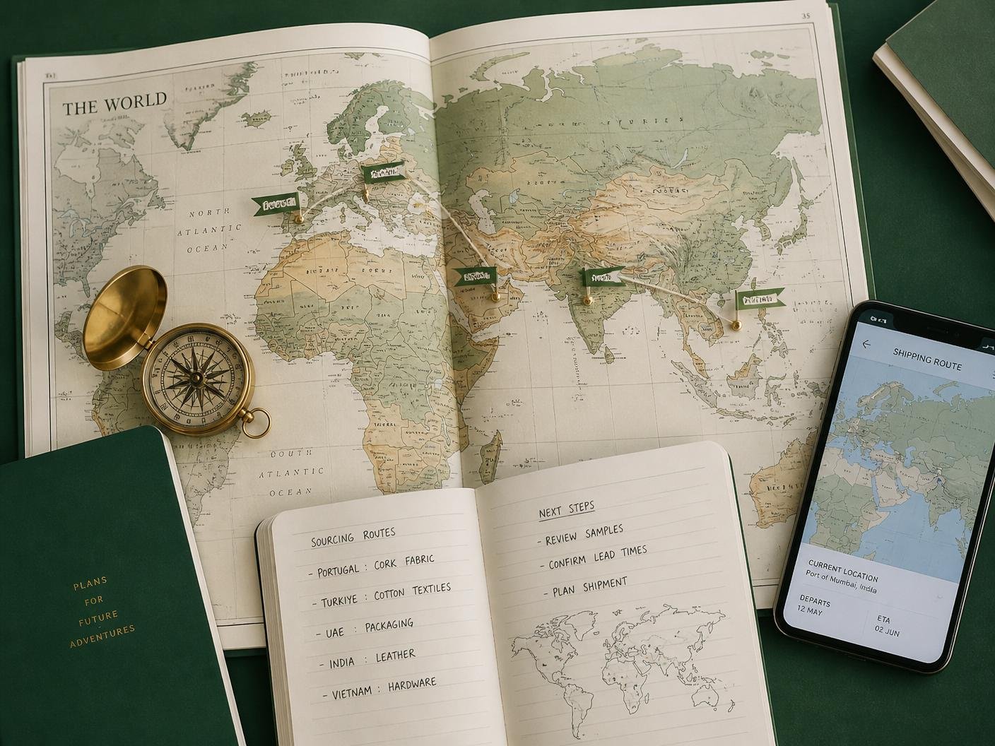 Global sourcing routes across key international markets